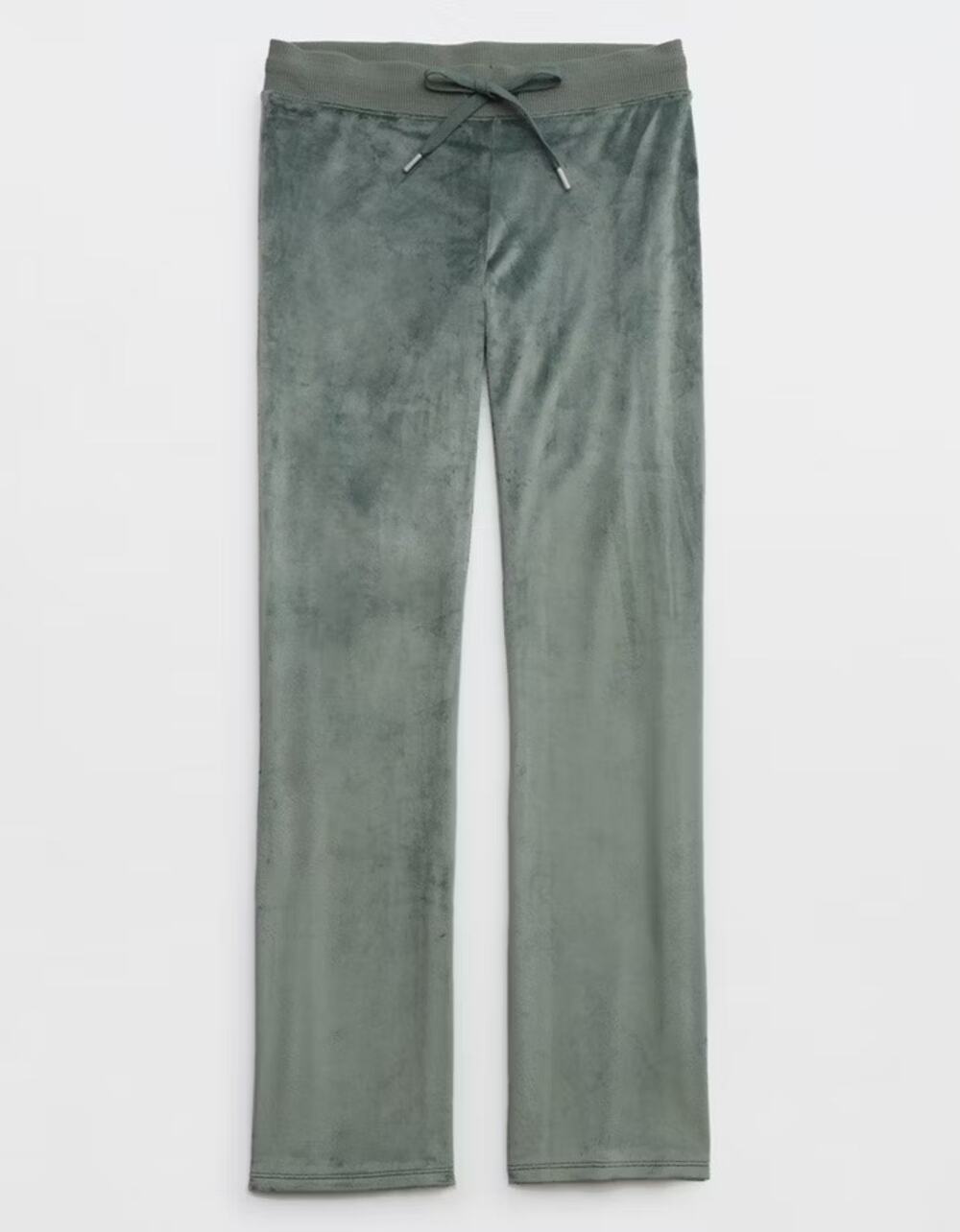 [Aerie] Green Royal Palm Dreamy Velour Low Rise Wide Leg Sweatpants Sz Medium M